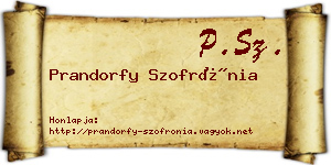 Prandorfy Szofrónia névjegykártya